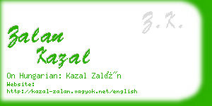 zalan kazal business card